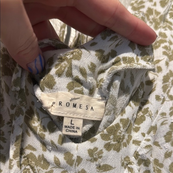 Promesa Textured Green Floral Sun Dress - Picture 7 of 8